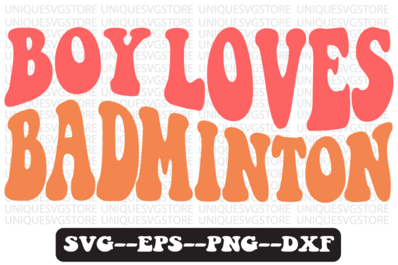 Boy Loves Badminton Retro Svg Design
